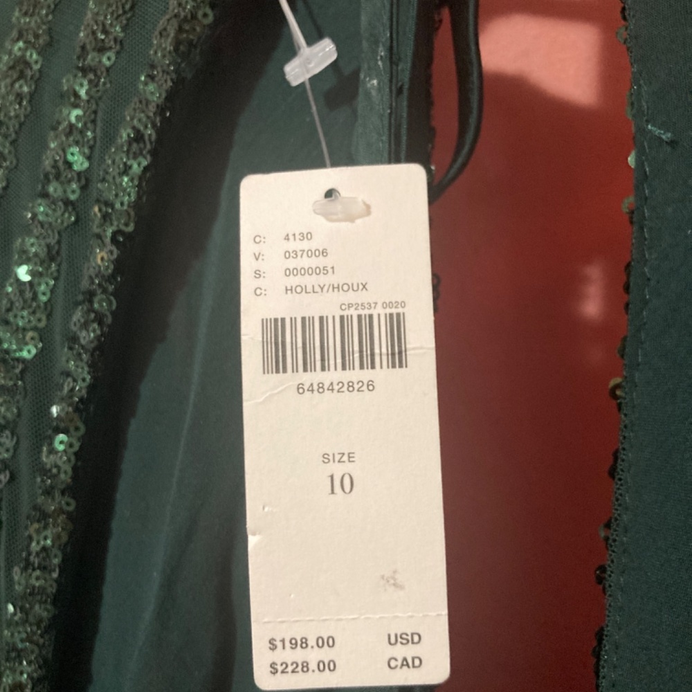 NEW Anthropologie Size 10 Green Sequined Open-Back Mini Dress Sequin PARTY - Picture 3 of 6